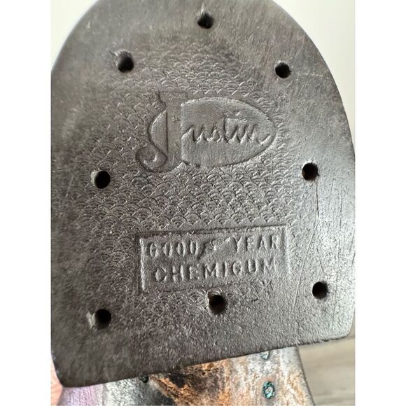 Vintage Justin Fort Worth Womens Size 6.5 A Narrow Brown Leather Cowboy Western - Picture 9 of 12